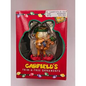 Vintage 1996 Garfield Elf with Pooky Teddy Bear Christmas Ornament Trim-A-Tree
